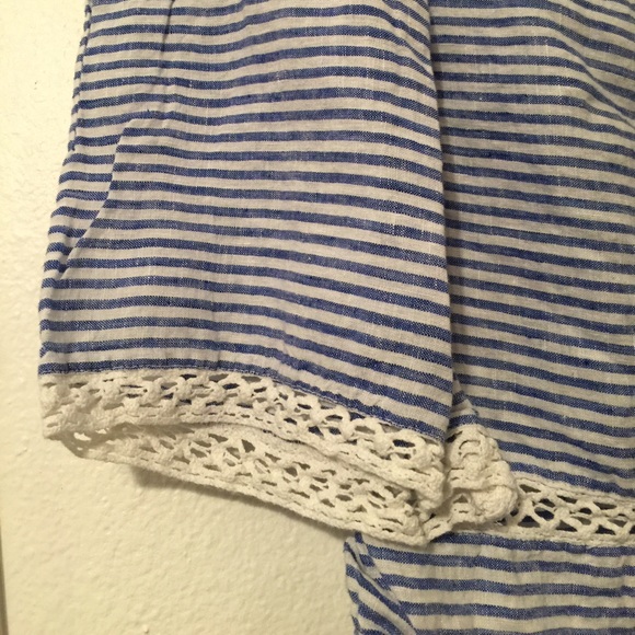 CHICO’s women’s linen striped top size 2 - Picture 5 of 7
